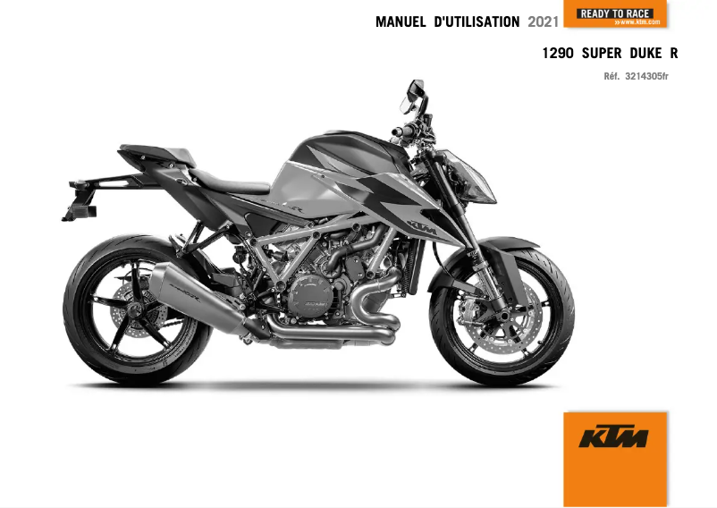 Page 1 de la notice Manuel utilisateur KTM 1290 Super Duke R (2021)