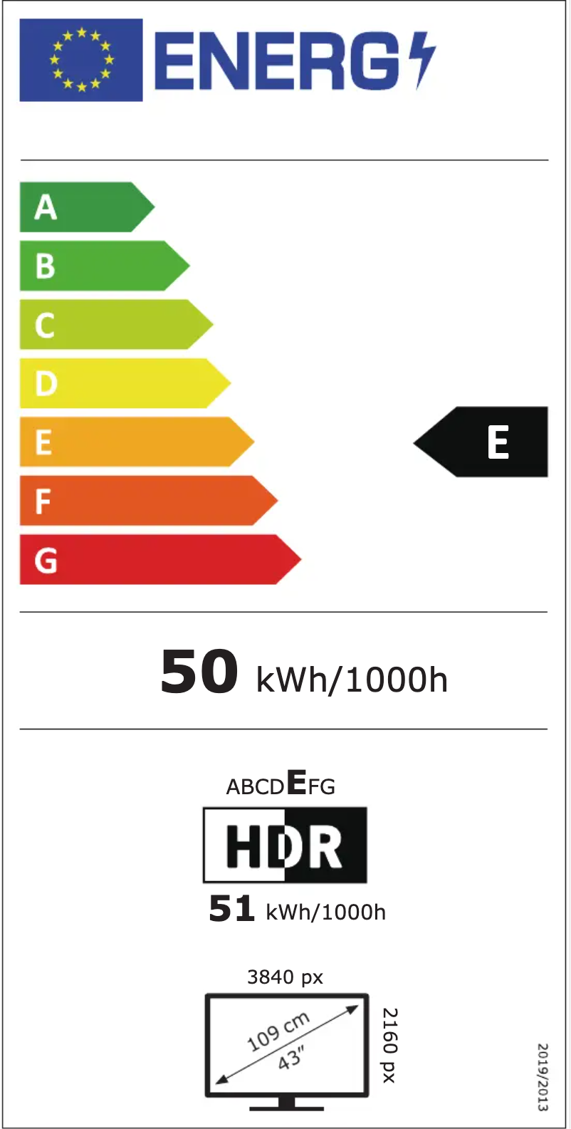 Page 1 de la notice Label énergétique Infiniton INTV-43GA4100