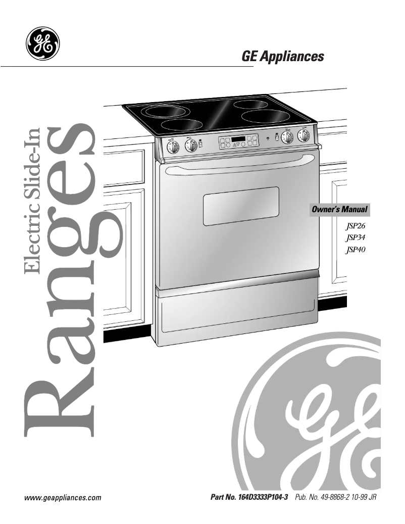 First page image of the manual for JSP26BWWH