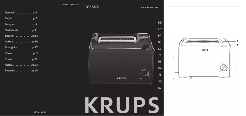 Page 1 de la notice Manuel utilisateur Krups Proaroma KH1511