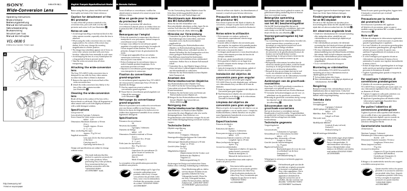 Image de la première page du manuel de l'appareil VCL-0630 S