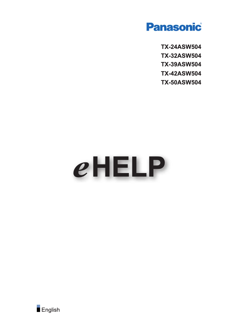 Page 1 de la notice Manuel utilisateur Panasonic Viera TX-50ASW504