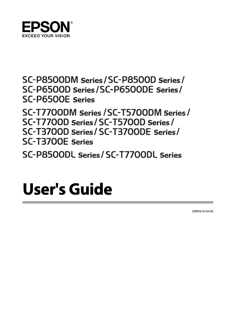 Image de la première page du manuel de l'appareil SureColor SC-P6500DE