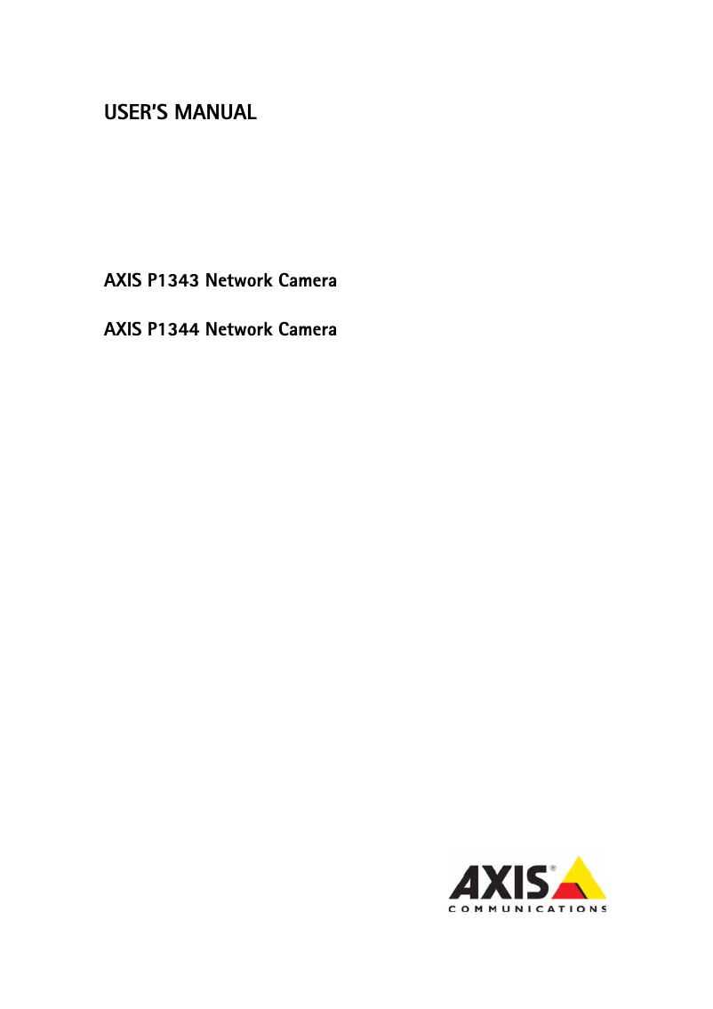 Page 1 de la notice Manuel utilisateur Axis P1343 10-Pack/bulk