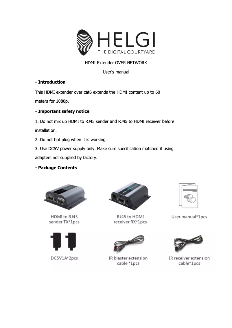 Image de la première page du manuel de l'appareil HLG0372PRO