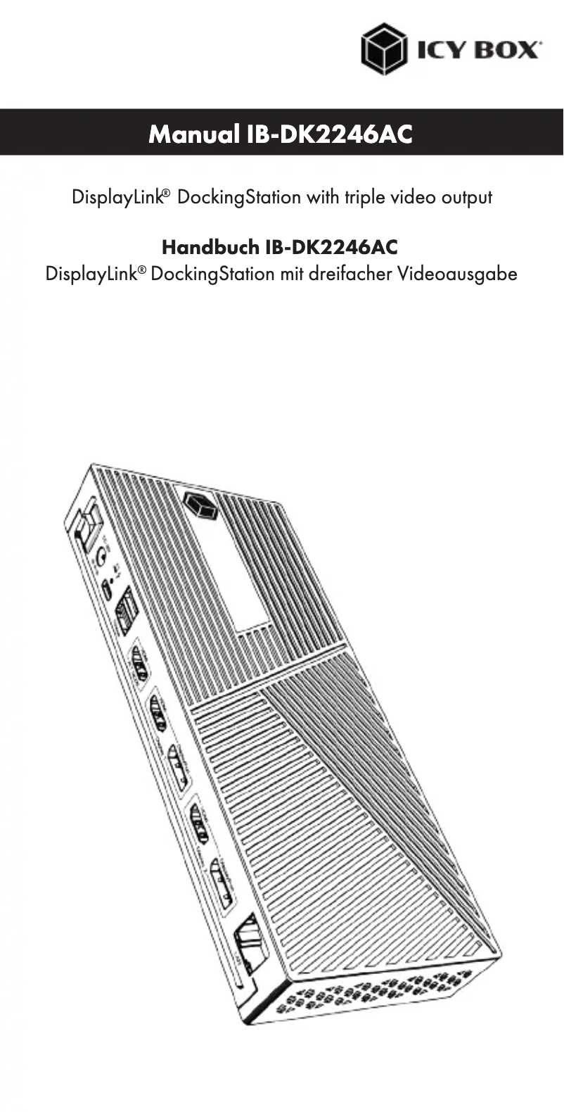 Page 1 de la notice Manuel utilisateur Icy Box IB-DK2246AC