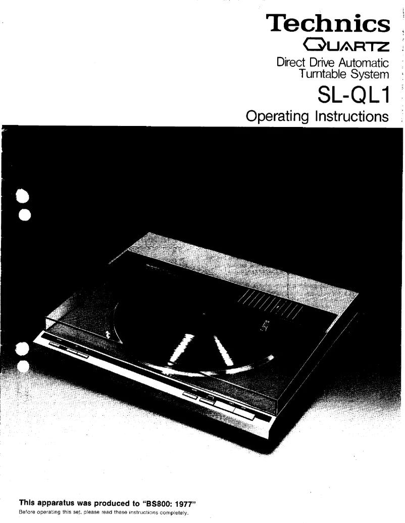 Image de la première page du manuel de l'appareil SL-Q1