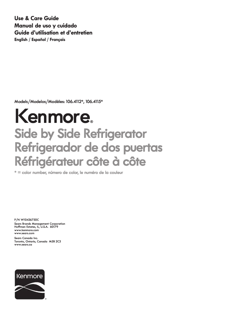 Page 1 de la notice Manuel utilisateur Kenmore 41133