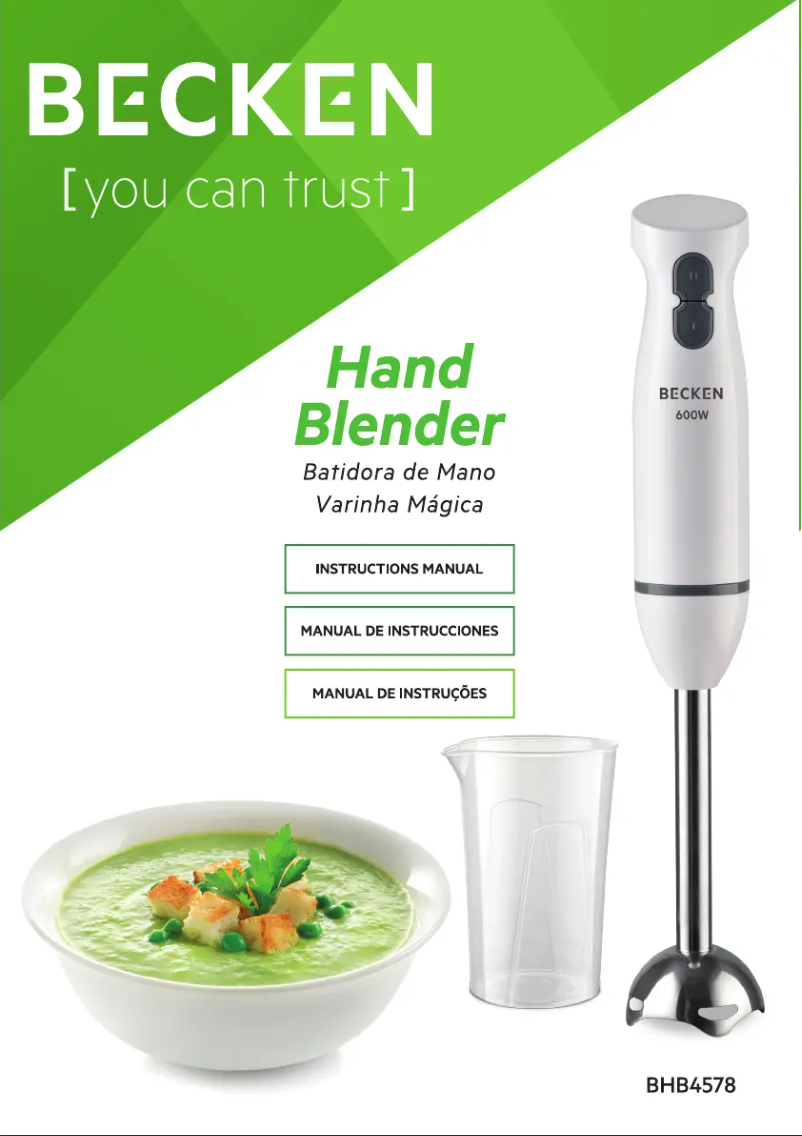 Imagen de la primera página del manual del dispositivo BHB4578