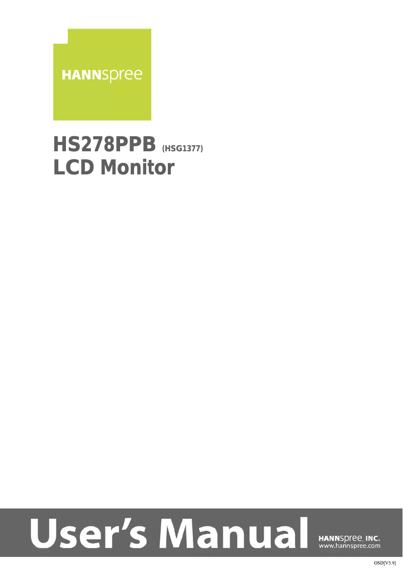 Image de la première page du manuel de l'appareil HS 278 PPB