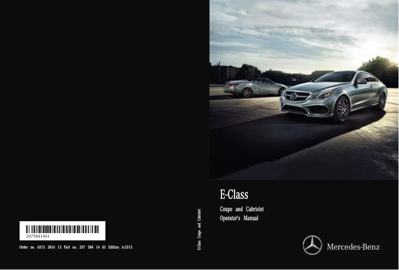 Page 1 de la notice Manuel utilisateur Mercedes-Benz E 550 (2015)