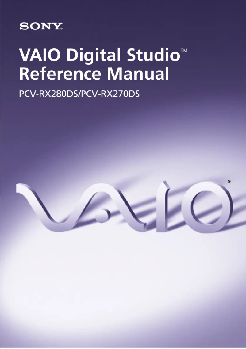 Image de la première page du manuel de l'appareil Vaio PCV-RX280DS