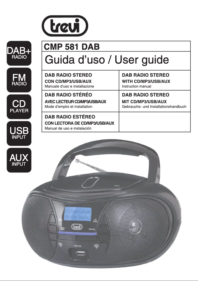 Page n°1 - Manuel utilisateur Trevi CMP 581 DAB
