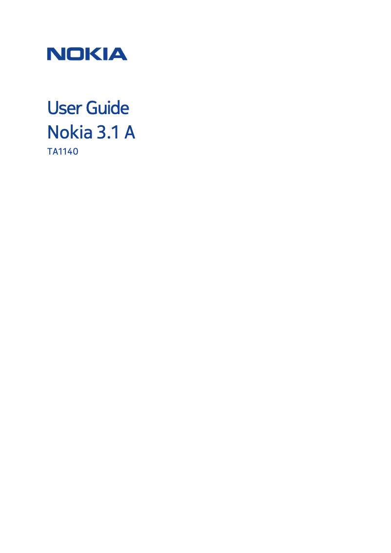 Page 1 de la notice Manuel utilisateur Nokia 3.1 A