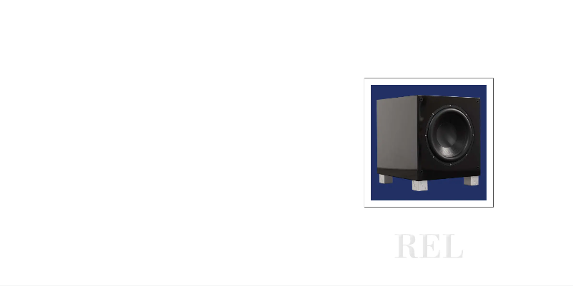 Page n°1 - Manuel utilisateur REL Acoustics T/5i