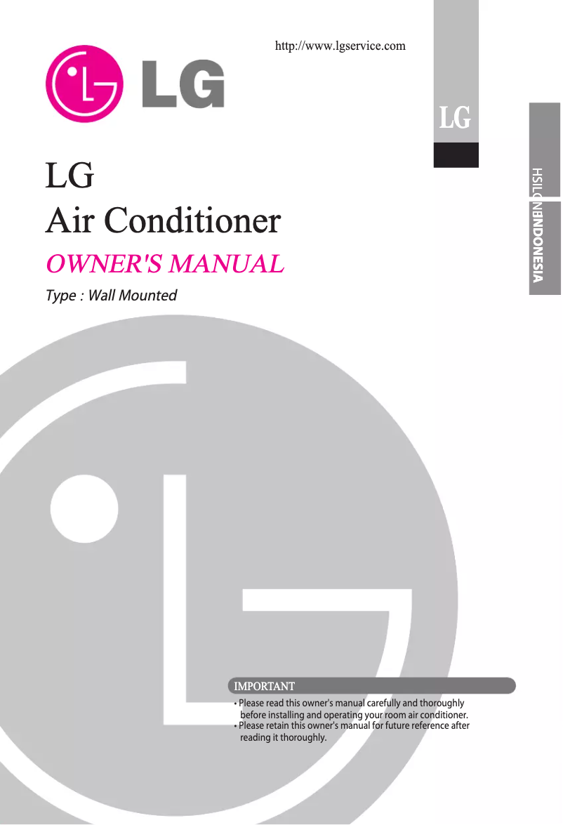 Page 1 de la notice Manuel utilisateur LG SN09ICE