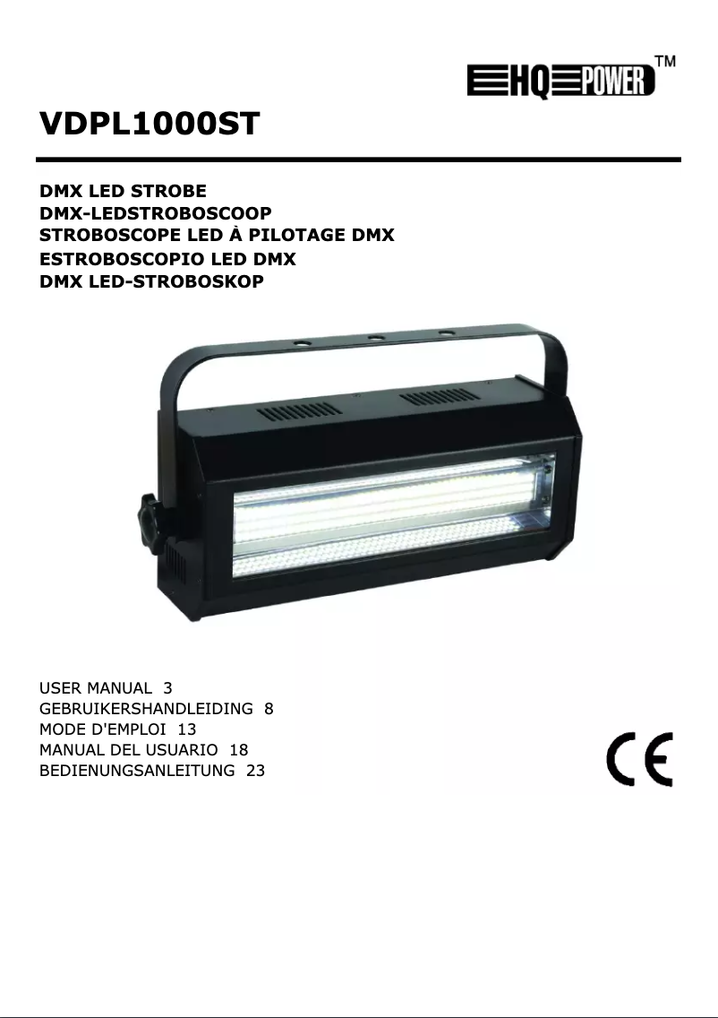 Page n°1 - Manuel utilisateur HQ Power VDPL1000ST