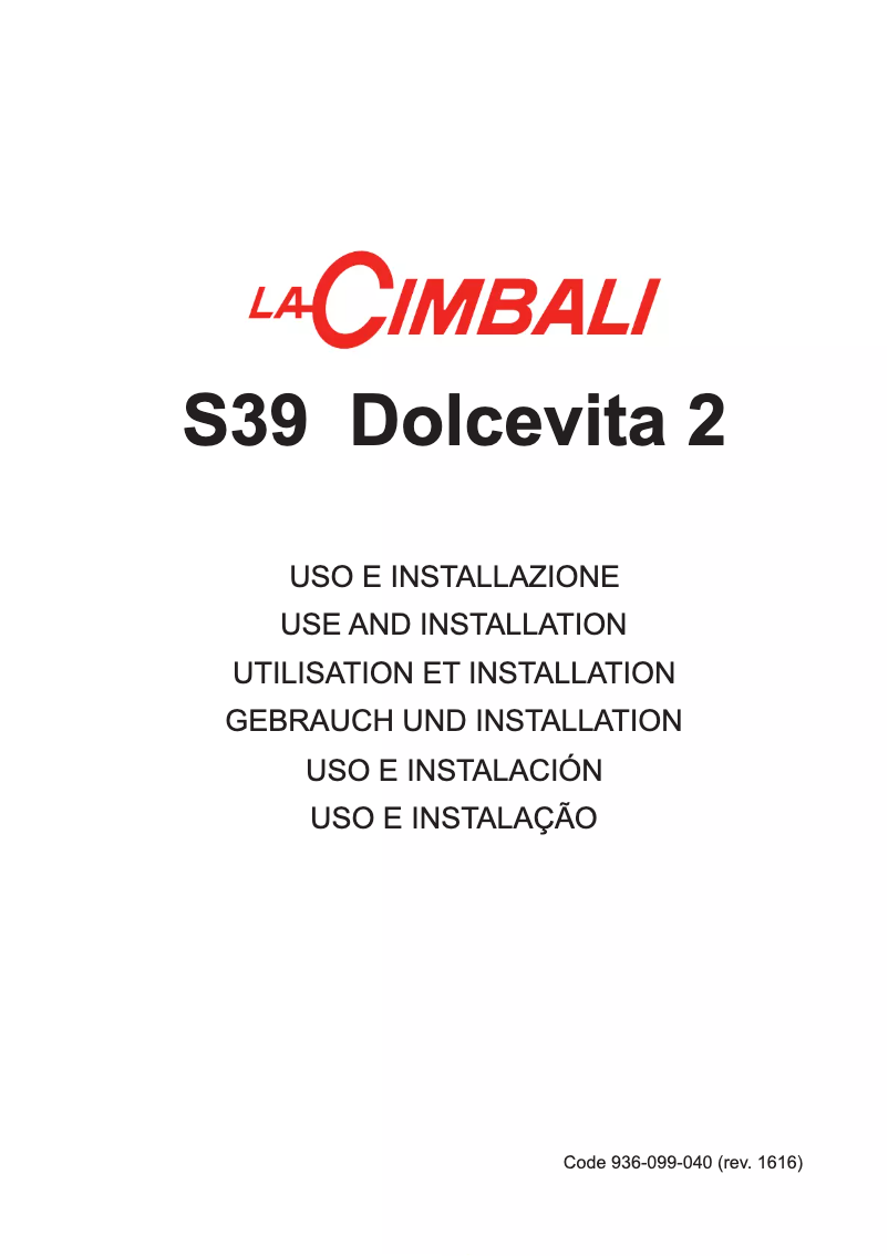 Page 1 de la notice Manuel utilisateur La Cimbali S39 Dolcevita
