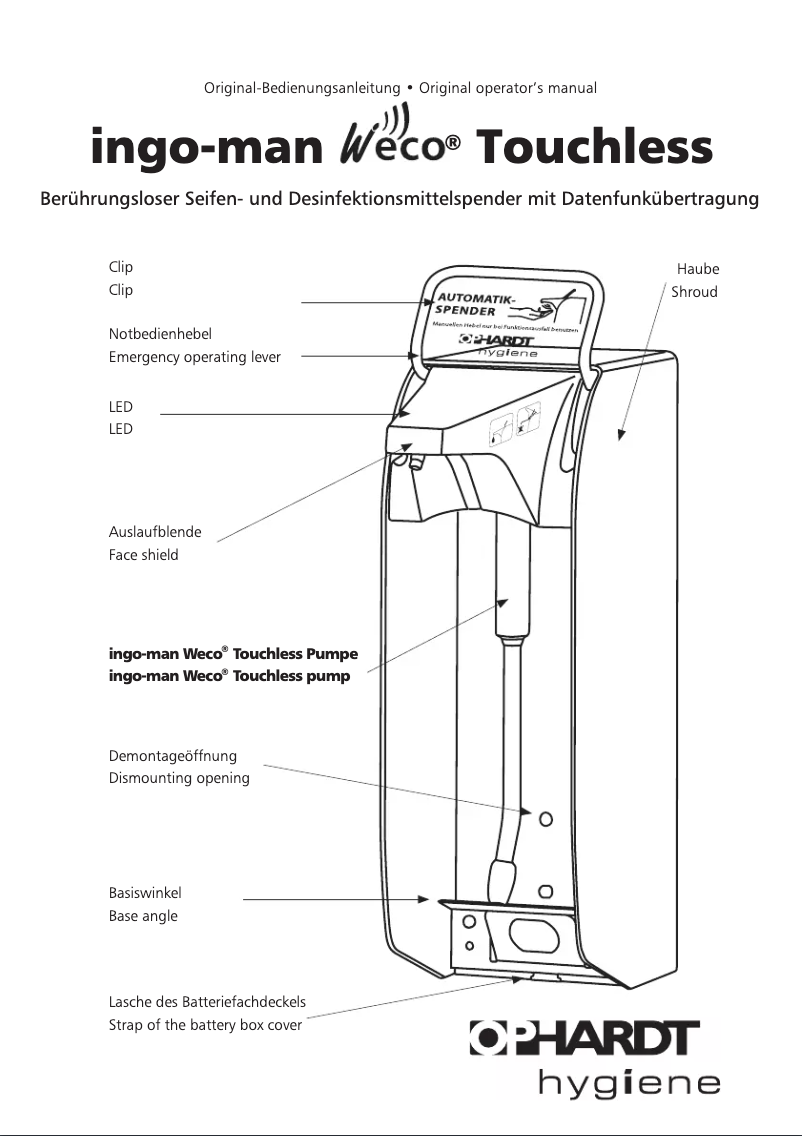 Página 1 del manual Manual de usuario Ophardt Ingo-man Weco Touchless