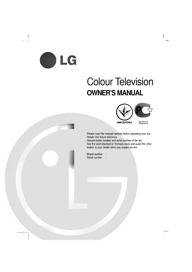 Page 1 de la notice Manuel utilisateur LG RT-21FB25VW