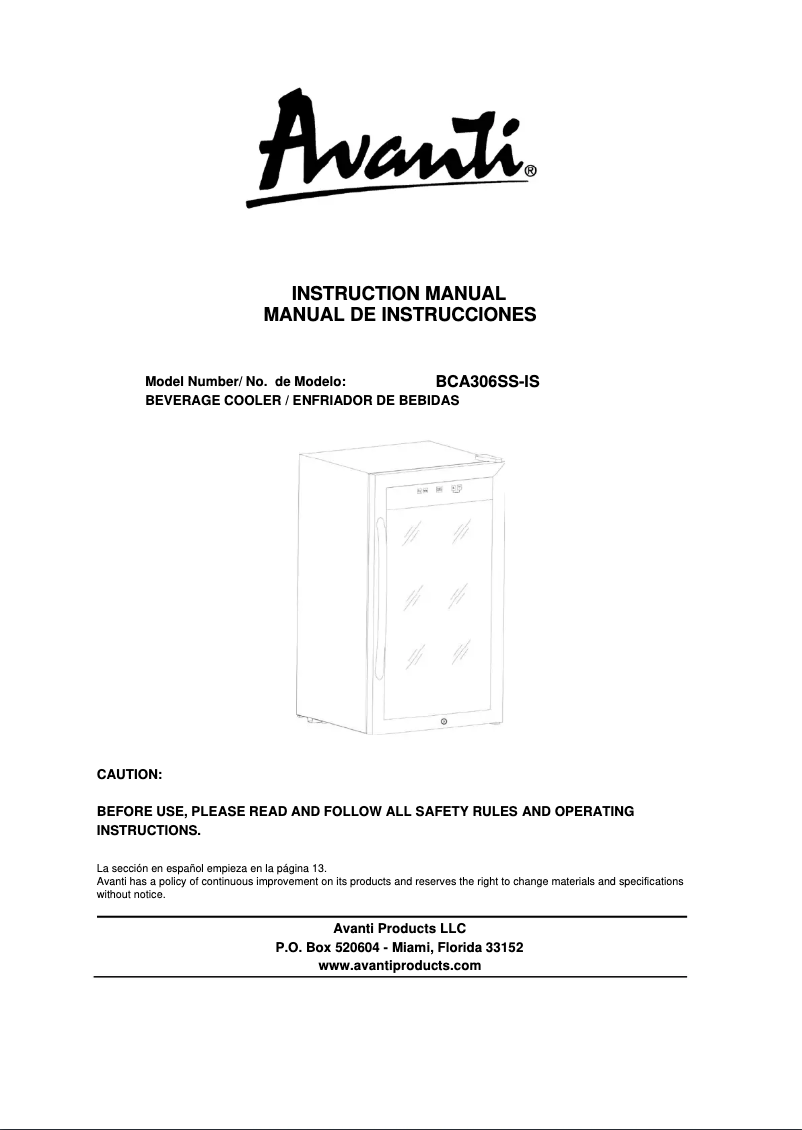 Page 1 de la notice Manuel utilisateur Magic Cool MCBC3SI