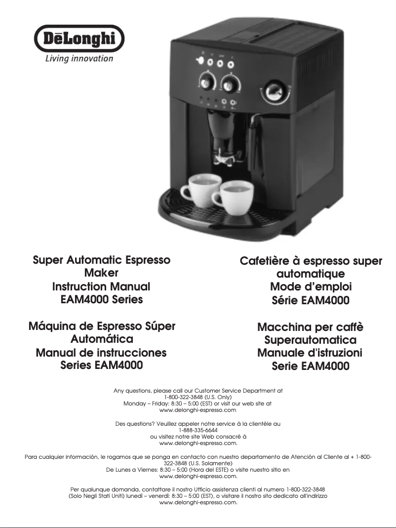 Page n°1 - Manuel utilisateur DeLonghi Magnifica EAM 4000
