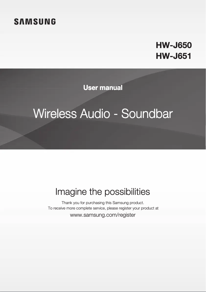 Page 1 de la notice Manuel utilisateur Samsung HW-J650