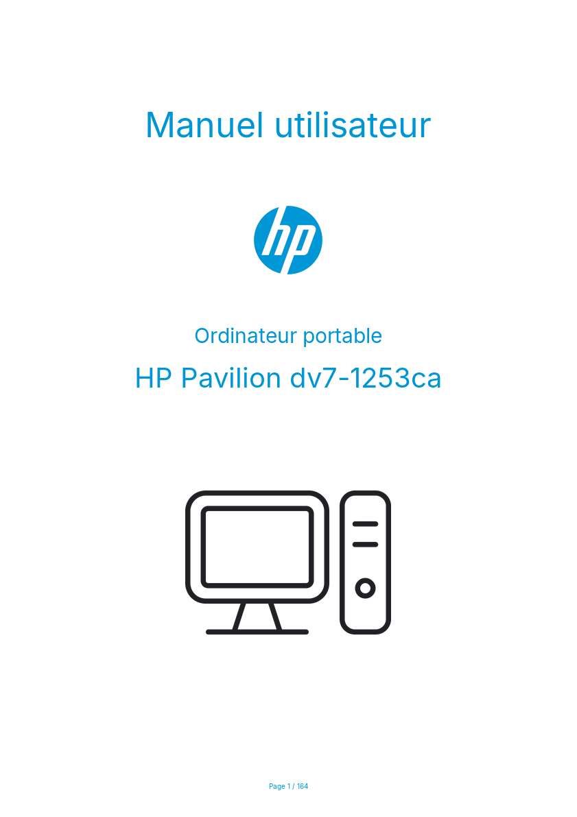 Image de la première page du manuel de l'appareil Pavilion dv7-1253ca