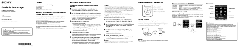 Page 1 de la notice Manuel utilisateur Sony Walkman NWZ-E385BLK