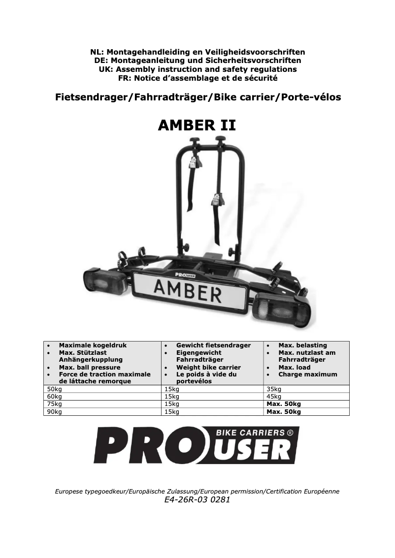 Image de la première page du manuel de l'appareil Amber II