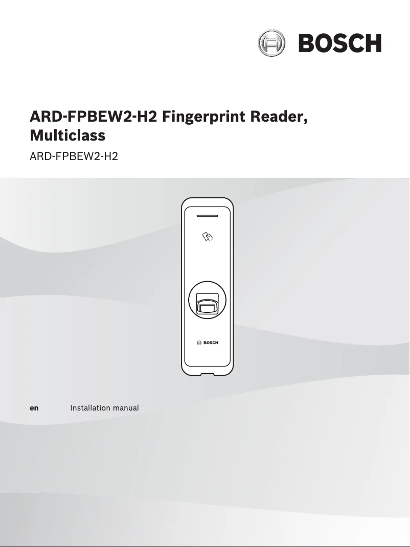 Página 1 del manual Manual de usuario Bosch ARD-FPBEW2-H2
