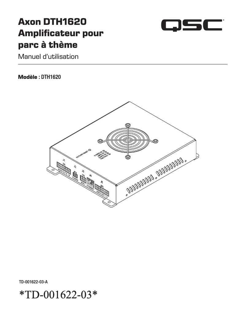 Page n°1 - Manuel utilisateur QSC Axon DTH1620
