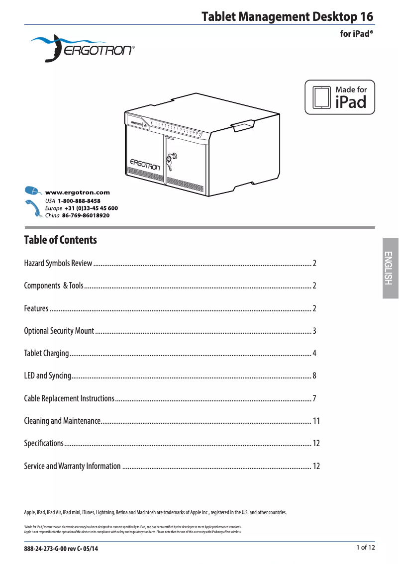 Page n°1 - Manuel utilisateur Ergotron Desktop 16