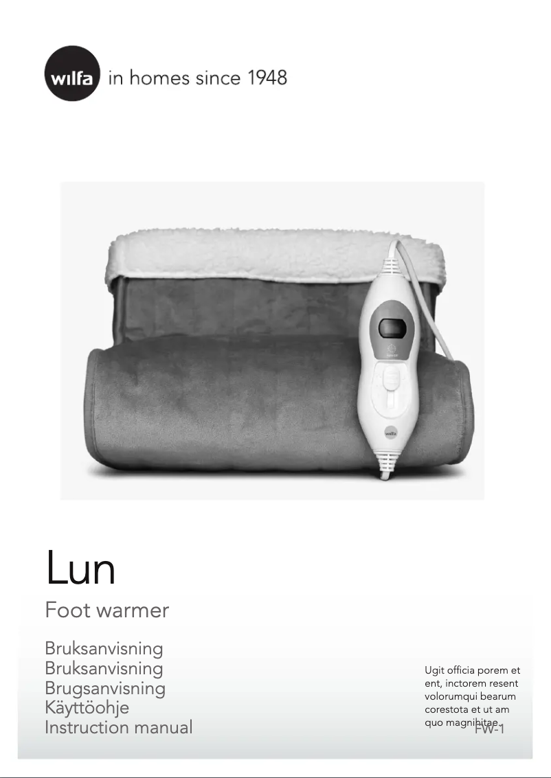 Page 1 de la notice Manuel utilisateur Wilfa WFW-1