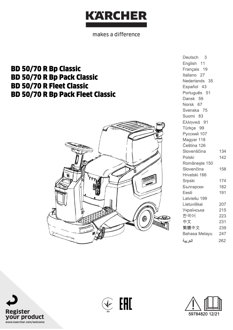 Image de la première page du manuel de l'appareil BD 50/70 R Classic Bp Pack