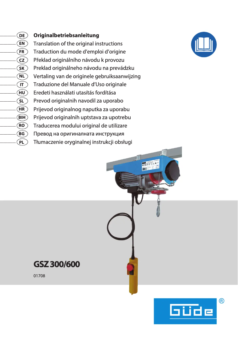 Image de la première page du manuel de l'appareil GSZ 300/600