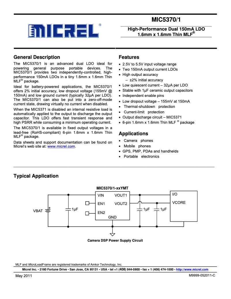 Image de la première page du manuel de l'appareil MIC5370