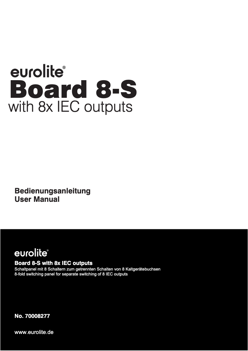 Page 1 de la notice Manuel utilisateur Eurolite Board 8-S