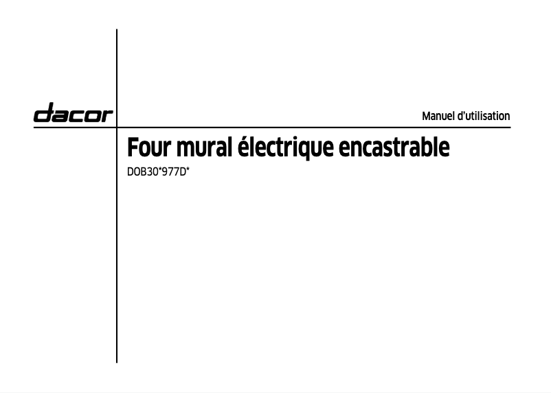 Page 1 de la notice Manuel utilisateur Samsung DOB30T977DS