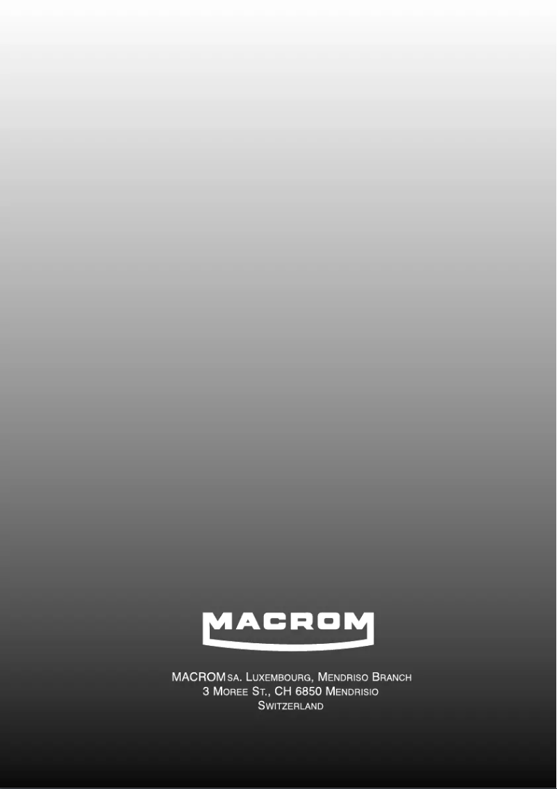 Page n°1 - Manuel utilisateur Macrom M2A.290