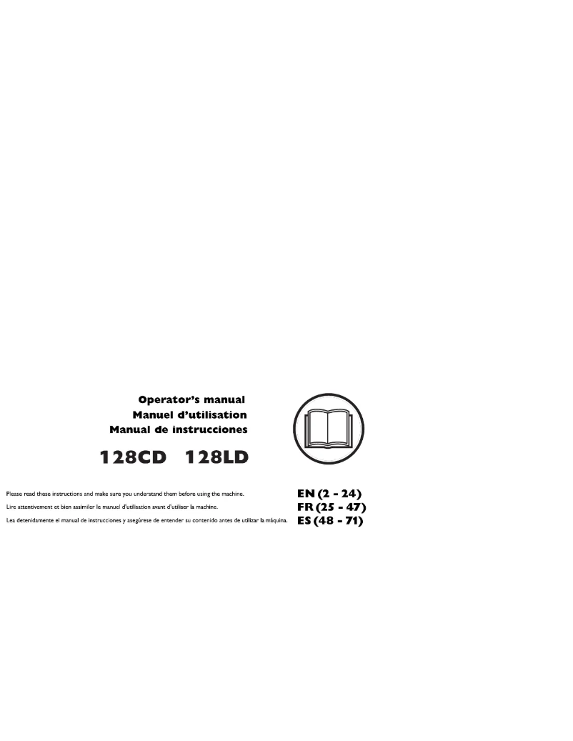 Page 1 de la notice Manuel utilisateur Husqvarna 128CD