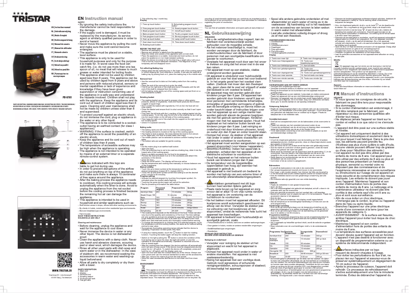 Page 1 de la notice Manuel utilisateur TriStar PD-8781