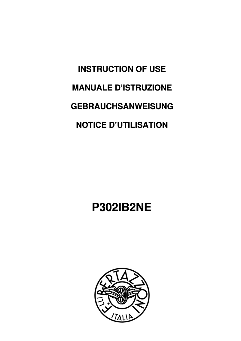 Page 1 de la notice Mode d'emploi Bertazzoni P302IB2NE
