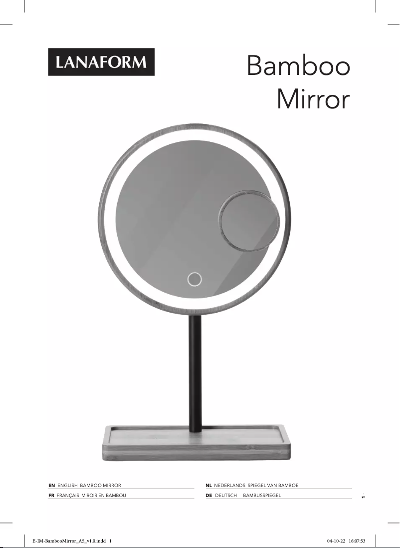 Page 1 de la notice Manuel utilisateur Lanaform Bamboo Mirror