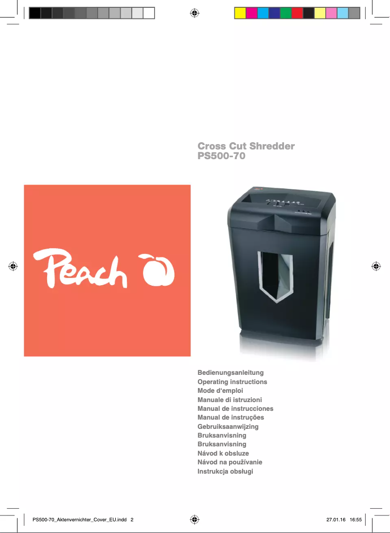 Page n°1 - Manuel utilisateur Peach PS500-70