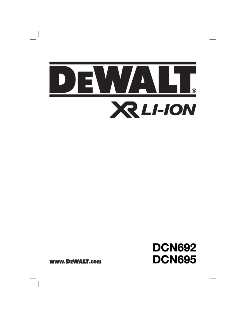 Page n°1 - Manuel utilisateur DeWalt DCN695