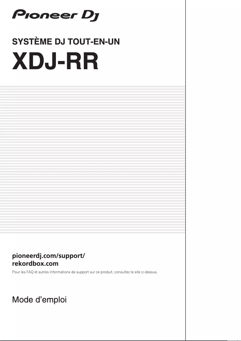 Page 1 de la notice Guide de démarrage rapide Pioneer XDJ-RR
