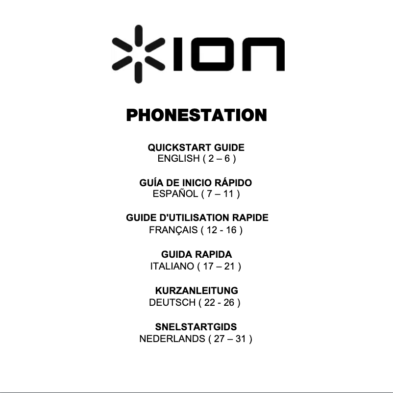 Image de la première page du manuel de l'appareil Phone Station