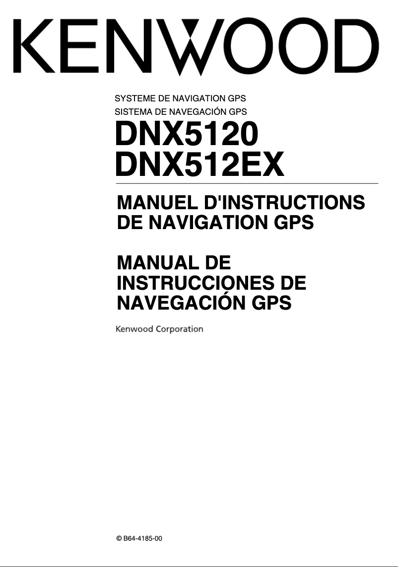 Page 1 de la notice Mode d'emploi Kenwood DNX512EX