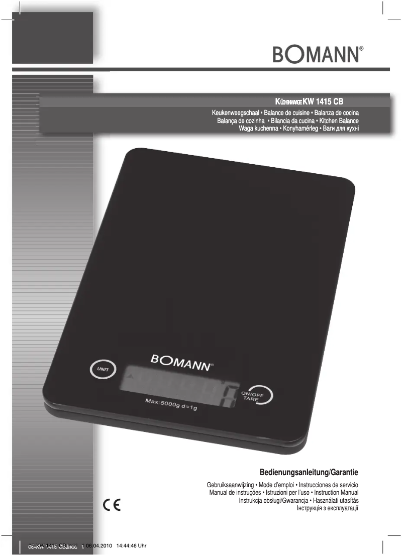 Page 1 de la notice Manuel utilisateur Bomann KW 1415 CB